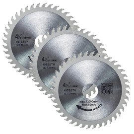 3 Pieces 115mm Carbide Saw Blade 4.5" Angle Grinder Circular Saw Blade 40 Teeth for Woodworking Cutting Disc Wood Plastic Alloy Carbide Finishing Saws Blade