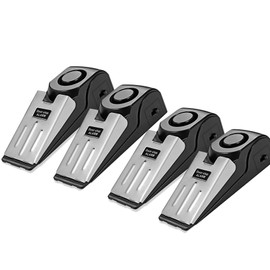 Meichoon 4 Pack Alarm Door Stopper Wedge Jammers for Inside 120db Loud Anti-Theft Portable Windproof for Home Hotel Intruder Alert Detection Security Personal Protection Travel Safety Tools