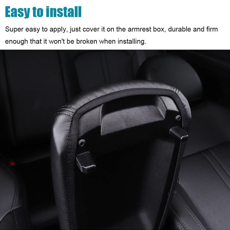 LEXLEY Armrest Box Cover Center Console Pad Waterproof Anti-Scratch Leather