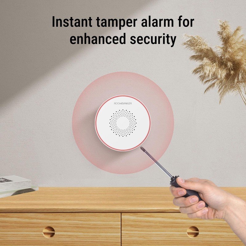 Roombanker Wireless Indoor Siren with Loud Sound & Flashing Strobe