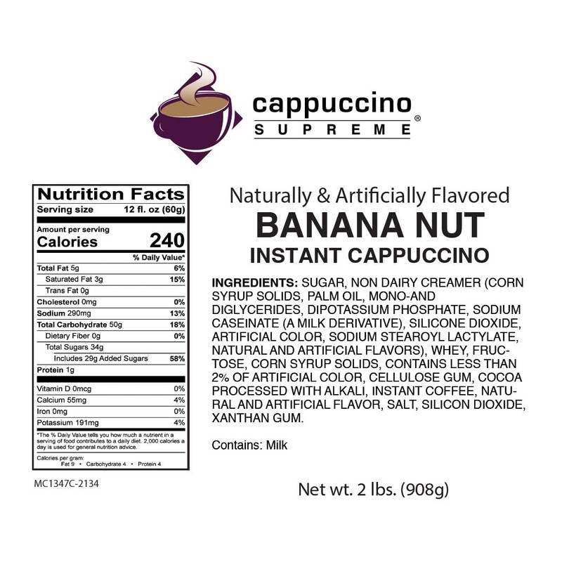 Cappuccino Supreme 2 lb bag Banana Nut Cappuccino Mix