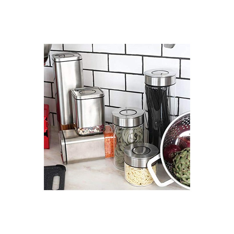 Dulton K915-1285M Condiment Container Cube Jar with Press Lid Medium