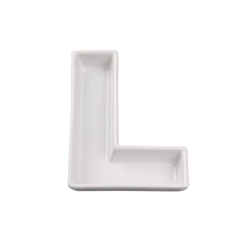 Ivy Lane Design Ceramic Love Letter Dish, Letter L, White