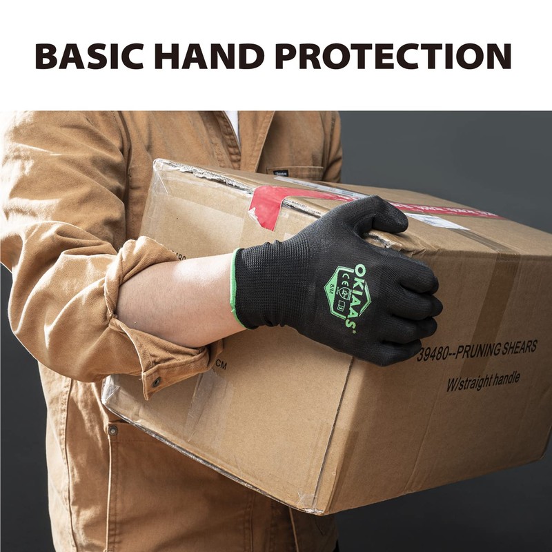 OKIAAS Work Gloves for Men，Ultra Thin and Lightweight Working Gloves