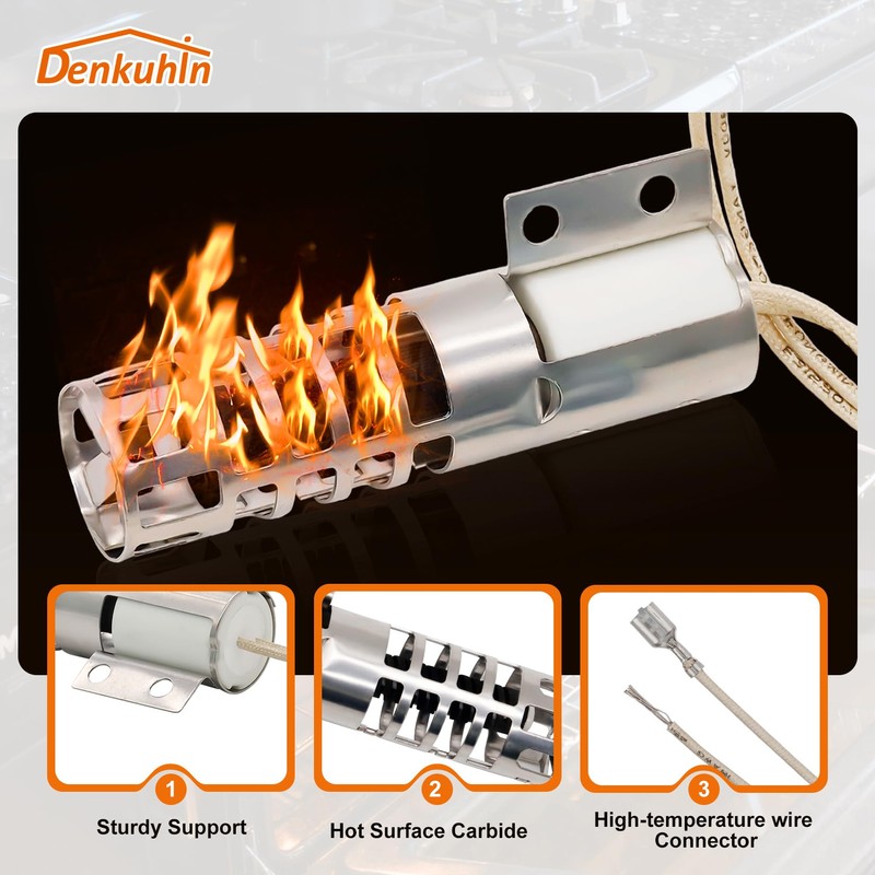 Denkuhin WB2X9154 WB13K10027 Gas Oven Igniter XL44 Round Style for