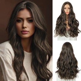 Becus Brown Wigs for Women, 61 cm, Brown Curly Wig, Synthetic Hair Wig, Heat Resistant Synthetic Wigs for Daily Use, Party (Curly Brown)