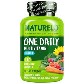 NATURELO Mens Multivitamins - One Daily Multivitamin for Men with Vitamins, Minerals & Organic Whole Foods, Boost Energy & Health, Non-GMO, 120 Vegeta