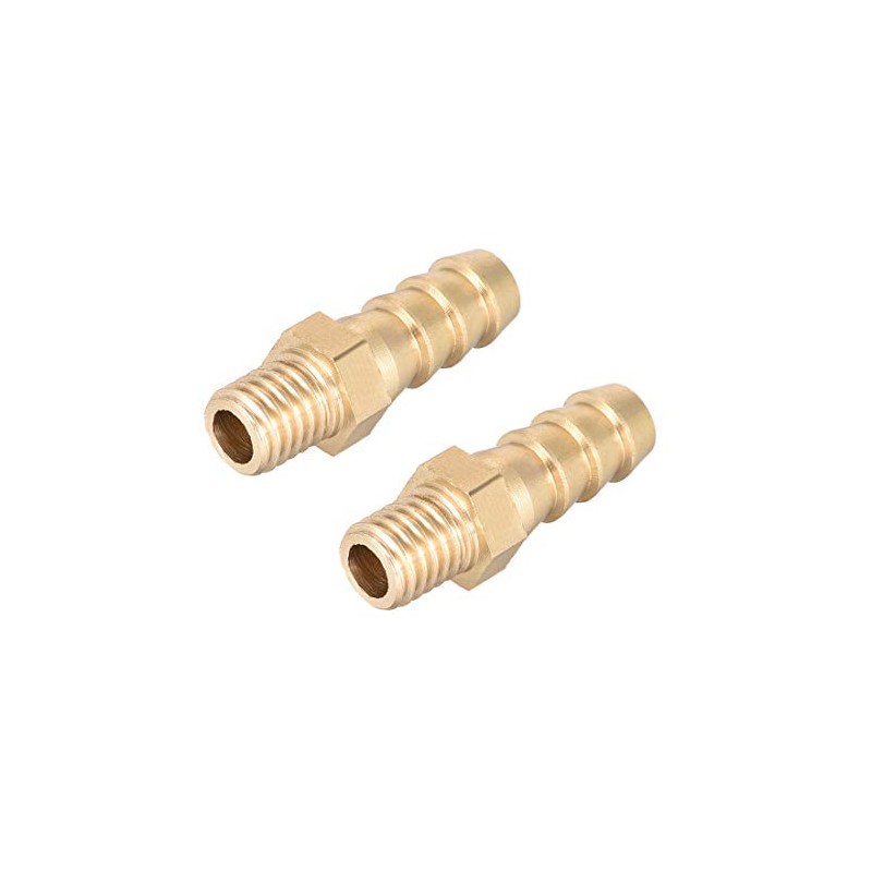 sourcing map Brass Metric Barb Connector Hose Nozzle 8mm x