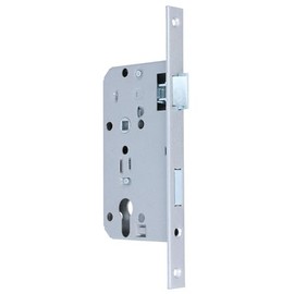 MS Beschläge Mortice Lock Square Edged 235 mm x 20 mm Mortice Lock Backset 55 mm Metal Lock Door Lock Interior Door Lock (Profile Cylinder, DIN Right)