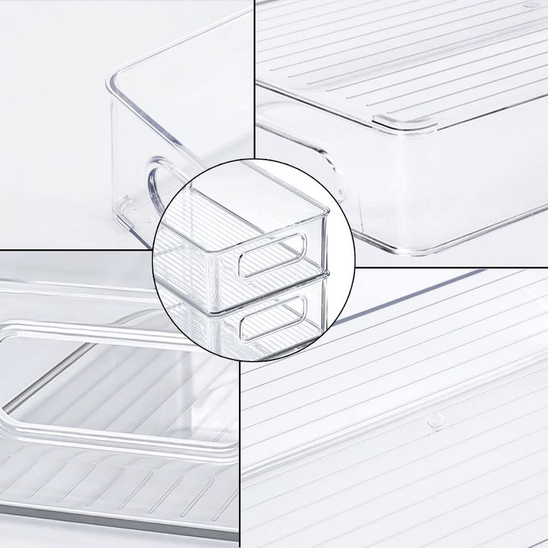 Hazrcvr Fridge Organiser, Set of 4, Fridge Box, Stackable Fridge