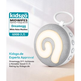 Portable Sound Machine Baby - Dreamegg D11 White Noise Machine for Baby Sleeping with Night Light, White Noise, Lullaby, Nature Sounds, Child Lock, USB Rechargeable Sound Machine for Travel Nursery