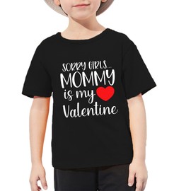 Valentine's Day Shirts Toddler Boys Valentine T-Shirt Mommy is My Valentine Tshirt Graphic Tee Tops Black
