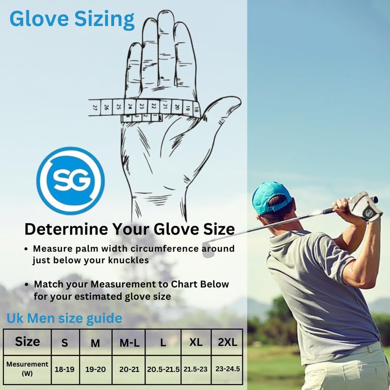 SAGE GEAR Men Premium Cabretta Leather Golf Gloves for All