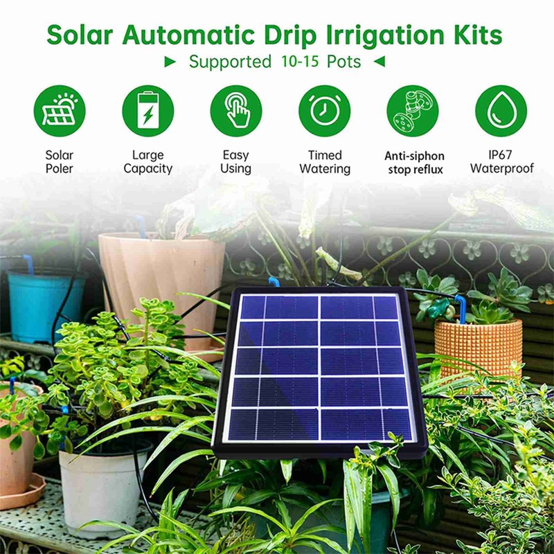 Solar Automatic Watering System IP67 Water Resistant Solar Automatic Drip
