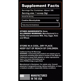 ECLIPSE SPORT SUPPLEMENTS CREATINE MONOHYDRATE 100 Servings 17oz 500g Unflavored