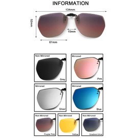 Long Keeper Clip on Sunglasses - Polarised Clip-on Sunglasses fit over Glasses for Women Men, Rimless Flip up Sunglasses for driving fishing outdoor