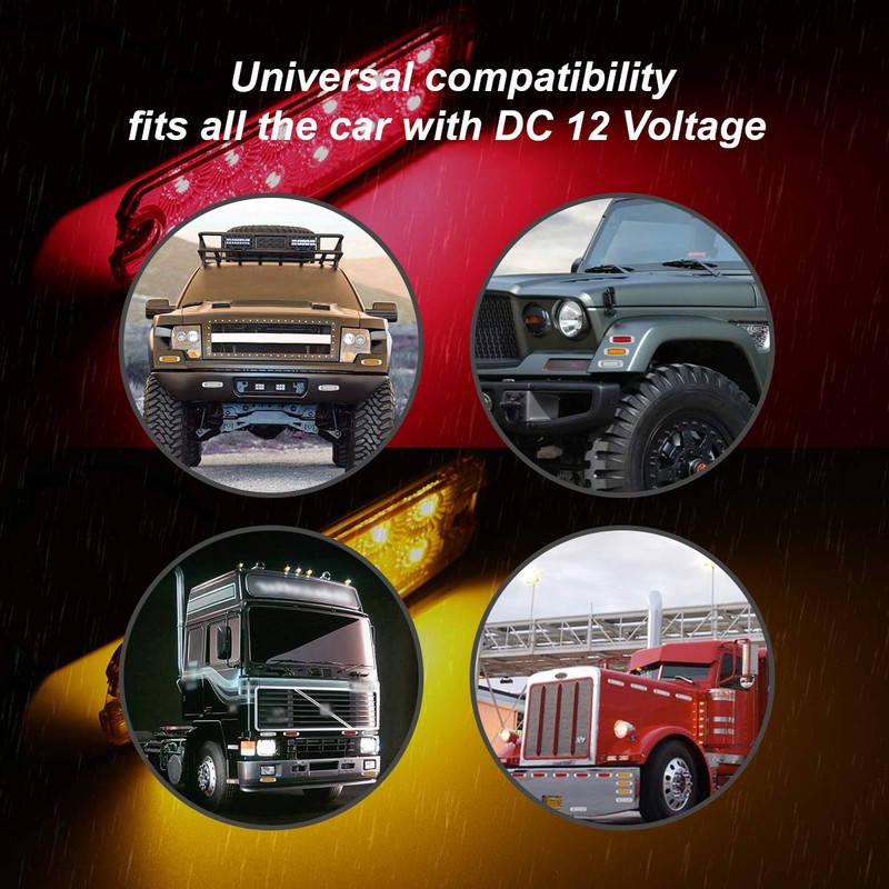 30 Pcs Ledvillage 12V DC 6.4 Inch 10 Amber 10