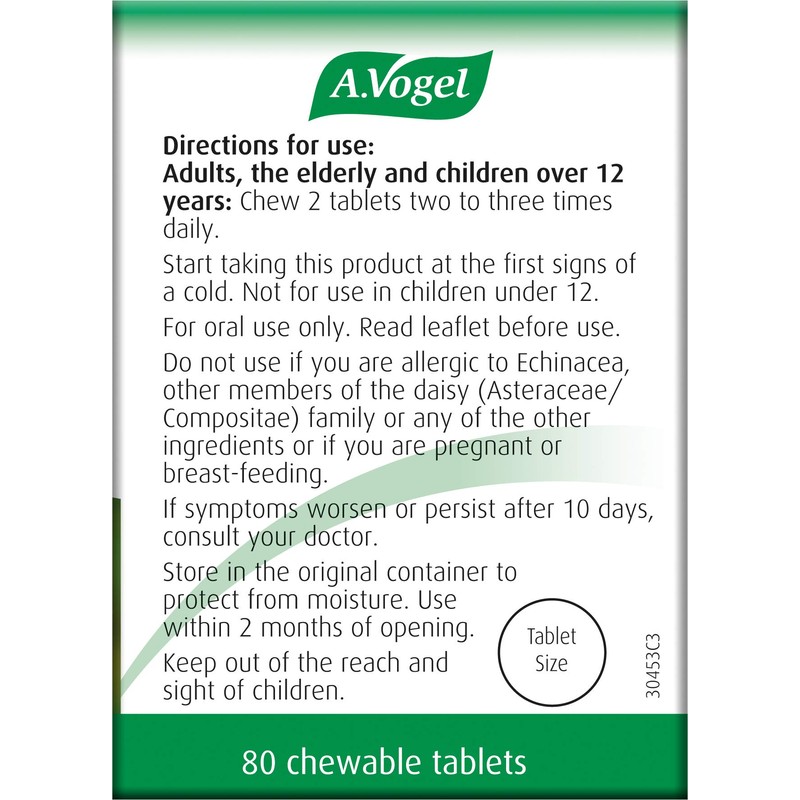 A.Vogel Echinaforce Chewable Cold & Flu Tablets | Relieve Cold