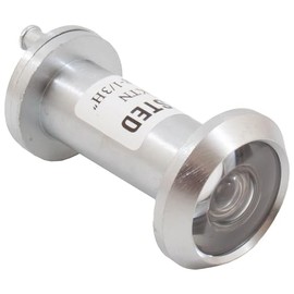 Stone Harbor Hardware UL-Rated Door Viewer with Cover, 180 Degrees, 9/16" Bore Hole, Adjusts from 1-3/8" to 2-1/8", Satin Chrome