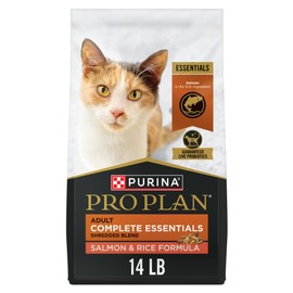 Purina Pro Plan High Protein Cat Food With Probiotics for Cats, Shredded Blend Salmon and Rice Formula - 14 lb. Bag