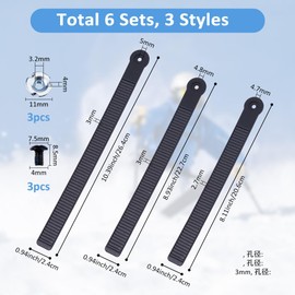 SUPERFINDINGS 6 Sets 3 Sizes Snowboard Binding Straps Replacement 206/227/264mm Snowboard Ladder Strap Binding PVC Elastic Strap-in Snowboard Binding Straps for Snowboard Binding Replacement