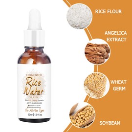 Fermented Rice Water Serum, Rice Water for Hair Growth, Puraect Fermented Rice Water Serum, Rice Water for Hair Growth Essence Anti-Hair Loss, for Thinning Hair and Hair Loss