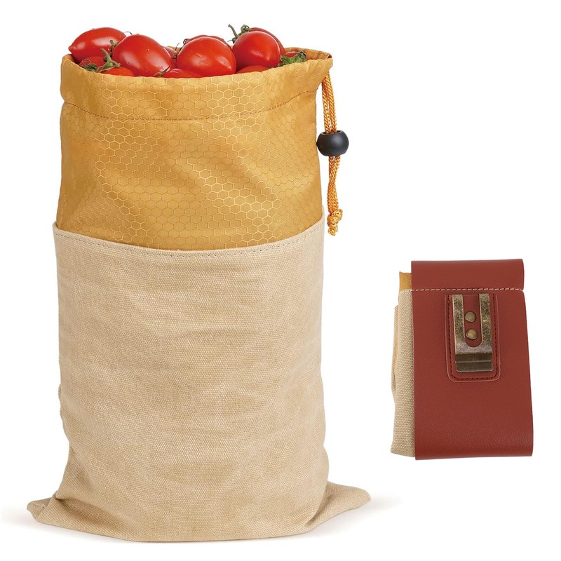 Orchard Picking Bag Canvas Leather Waist Hanging Fruit Harvest Bag