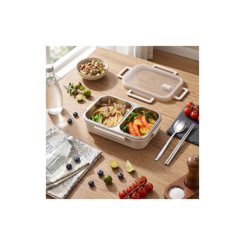Fiambrera Bento, Contenedor Térmico para Alimentos de 1,2 L con