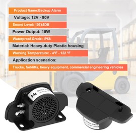 HK Backup Alarm Beeper for Trucks 12V-80V 110dB, Heavy-Duty Car Reverse Horn Backup, Warning with Super Loud Beeper Tone for Trucks, forklifts, Heavy Equipment Vehicles (2 Pcs)