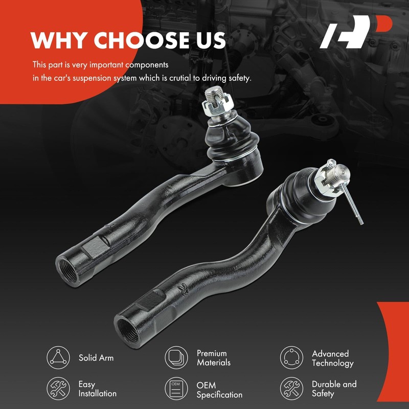 A-Premium 2 x Front Outer Tie Rod Ends, Compatible with