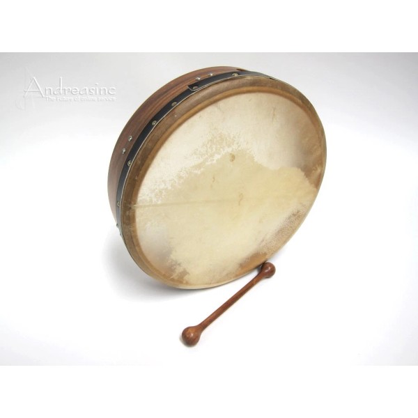 Roosebeck 14" BENDIR TUNABLE GOATSKIN HEAD SHEESHAM TAMBOURINE FRAME DRUM