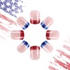 24 Pcs 4th of July Press on Nails Short Square