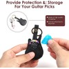 Guitar Pick Holder Leather Guitar Picks Case With Keychain And