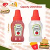 WXOIEOD 4 Pieces Mini Ketchup Bottle for Bento Box Accessories,