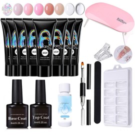 Nail Gel Kit Gel Builder Nail Kit with Nail Extension Shapes Nail Lamp Nail File Pen Nail Manicures Beginners Starter Kit