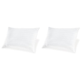 Signature Design by Ashley Zephyr 2.0 100% Cotton Cover with Hypoallergenic Fiberfill Pillow, 2 Count, White