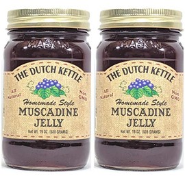 Amish Homemade Style Muscadine Jelly 2-19 Oz Reusable Jars All Natural Non-GMO No Preservatives