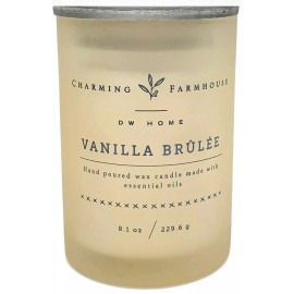 DW Home Charming Farmhouse Vanilla Brulee Scented Candle Wooden Wick 8.1 OZ/230G