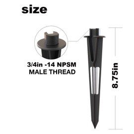 GOODSMANN 2PCS Metal Ground Spike Stake Replacement 3/4 IN-14 NPSM Male Thread for Low Voltage Landscape Lights Compatible with Malibu Lights 9920-4820-02
