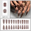 Press on Nails Long Stiletto Fake Nails with Brown Leopard