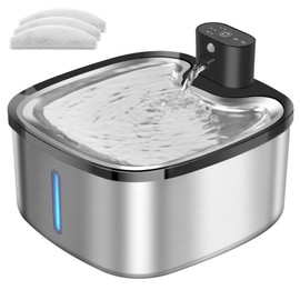 Wireless Cat Water Fountain Stainless Steel,Cordless 118oz/3.5L Pet Water Fountains for Cats Drinking Indoor, Automatic Water Dispenser with Motion Sensor & Ultra Quiet, Rechargeable