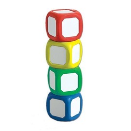 Learning Advantage Magnetic Dry-Erase Dice, 2"H x 2"W x 2"D, Assorted Colors, Pack of 4