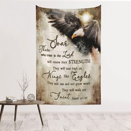 CEUFOUE Bald Eagle Tapestry Motivational Eagle Print Wall Hanging Vintage Inspirational Quotes Tapestry Home for Bedroom Living Room Dorm 60x40 Inches