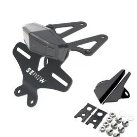 Compatible with SEROW 250 XT250 2018+ License Plate Holder Rear Fender Eliminator Tail Tidy LED Integrated Tail Brake Light Indicator Turn Signal Blinker Kit (Smoke)