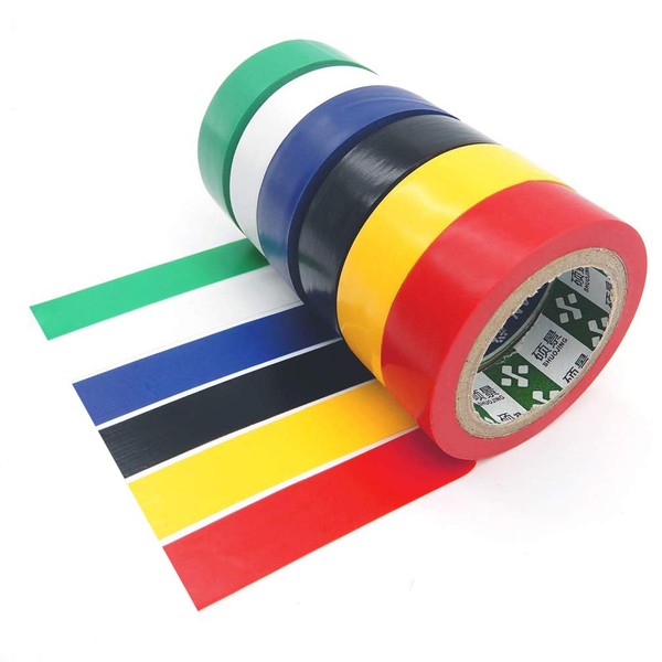 SACONELL Insulating Tape Pack of 6 Coloured PVC 17 mm