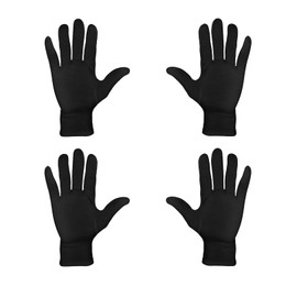 2 Paar Schwarze Baumwollhandschuhe,Mitteldicke Größe L,Schutzhandschuhe,Handschuhe Baumwolle,Care Baumwollhandschuhe für Trockene Hände Ekzeme Kosmetik Schönheit Münze Schmuck und Silber Inspektion