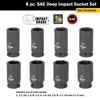 Titan 44300 8-Piece 3/4-Inch Drive SAE Deep Impact Socket Set