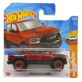 Hot Wheels - 2020 Ram 1500 Rebel - HW Hot Truck 1/10 - HCX93 - Short Card - Dodge - Dark Red - Mattel 2022