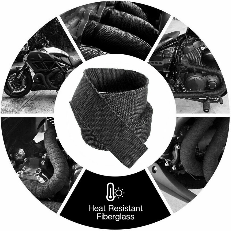 Unbranded Motorcycle Exhaust Thermal Tape Header Pipe Heat Wrap Thermal