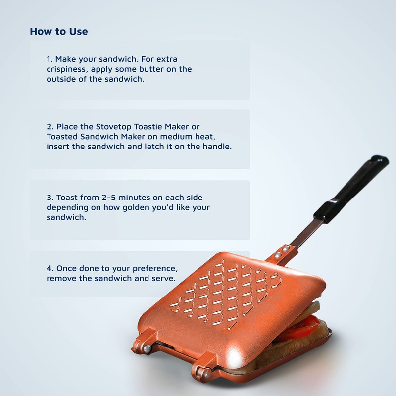 Toasted Sandwich Maker - Panini Press or Grilled Cheese Maker
